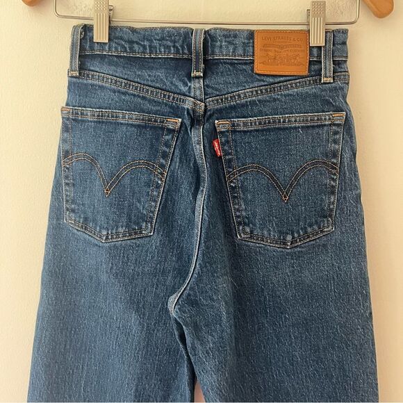 Levi’s Ribcage Straight Jeans Blue Denim Size 26 Classic - Picture 1 of 12